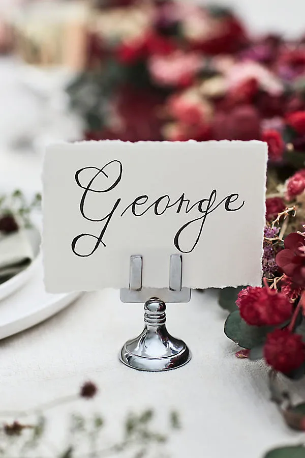 Metal Place Card Holders Set of 12 - Silver product