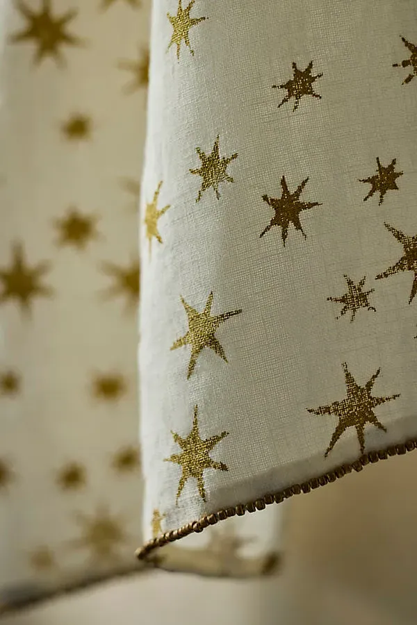 Metallic Starburst Linen Dish Towel - Gold by Anthropologie, alternate view