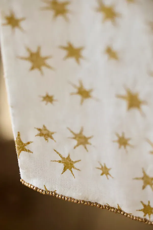 Metallic Starburst Linen Table Runner - Gold by Anthropologie, image 2