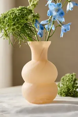 Milky Swirl Glass Bud Vase Bubble - Beige by Anthropologie, alternate view