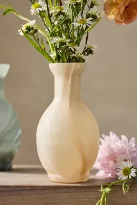 Milky Swirl Glass Bud Vase - Short Neck by Anthropologie, alternate view