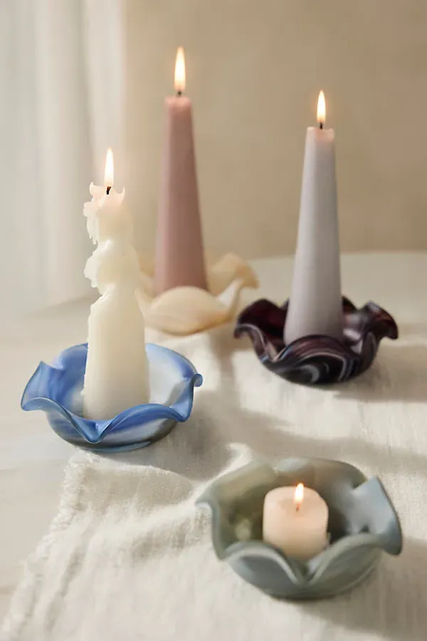 Milky Swirl Glass Votive Holder by Anthropologie, alternate view