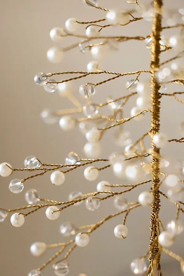 Mini Pearl Beaded Christmas Tree - Acrylic by Anthropologie, alternate view