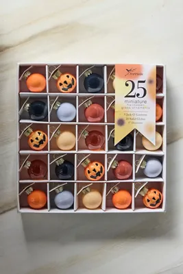 Mini Pumpkin Glass Ornaments Set of 25 - Orange product