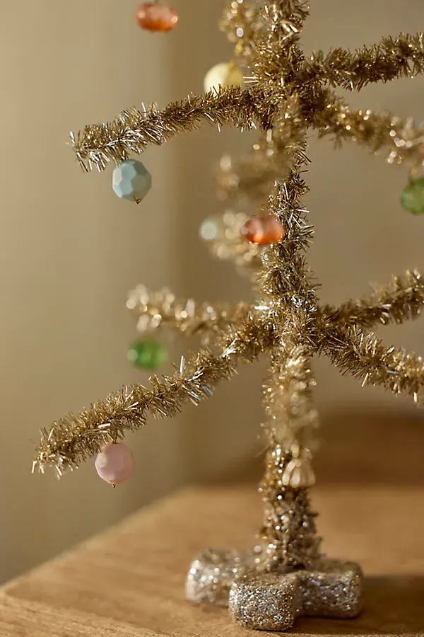 Miniature Tinsel Bead Tree - Silver by Anthropologie, alternate view