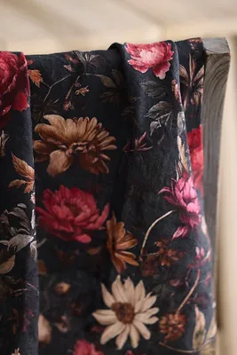 Moody Floral Linen Dish Towel by Anthropologie, alternate view