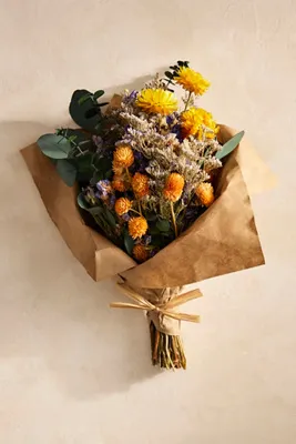 Morning Garden Dried Bouquet with Raffia Tie alternate view