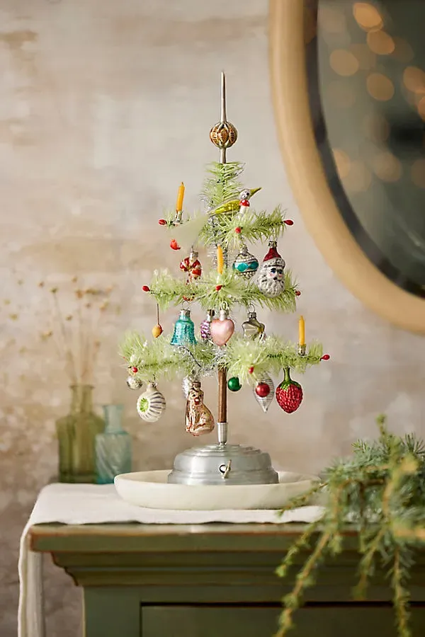 Musical Rotating Christmas Tree - Green, Polyester by Anthropologie