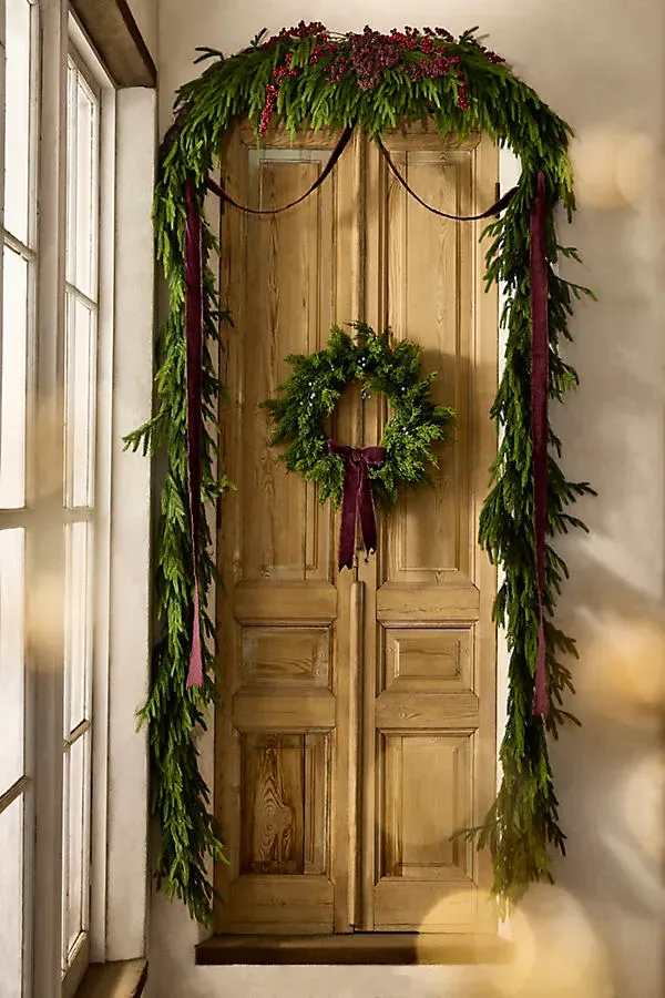 Norfolk Pine Arch Garland - Green, Plastic by Anthropologie