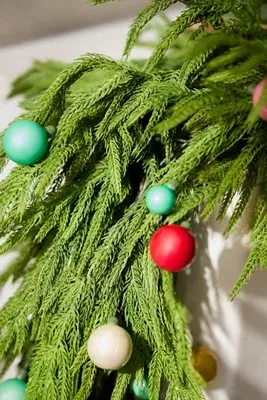 Norfolk Pine Faux Garland Deluxe - Green, Plastic by Anthropologie, alternate view