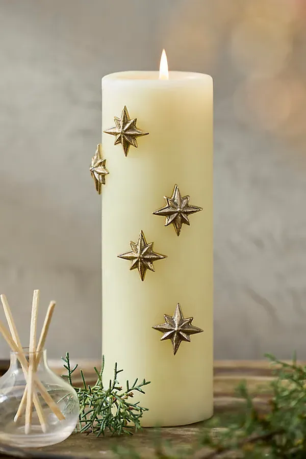 North Star Candle Pins Set of 6 - Antique Brass by Anthropologie