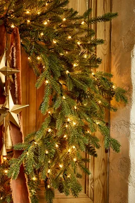 Norway Spruce Faux Pre-Lit Outdoor Wreath - Green by Anthropologie, alternate view