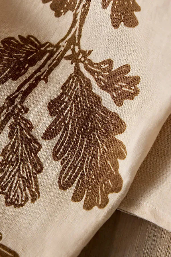 Oak Vine Linen Dish Towel - Brown by Anthropologie, image 2