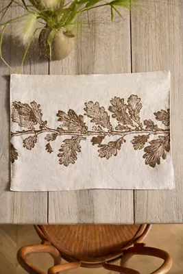 Oak Vine Placemat - Brown, Linen by Anthropologie, image 2