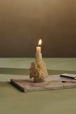 Oaxacan Floral Mini Taper Candle - Ivory product