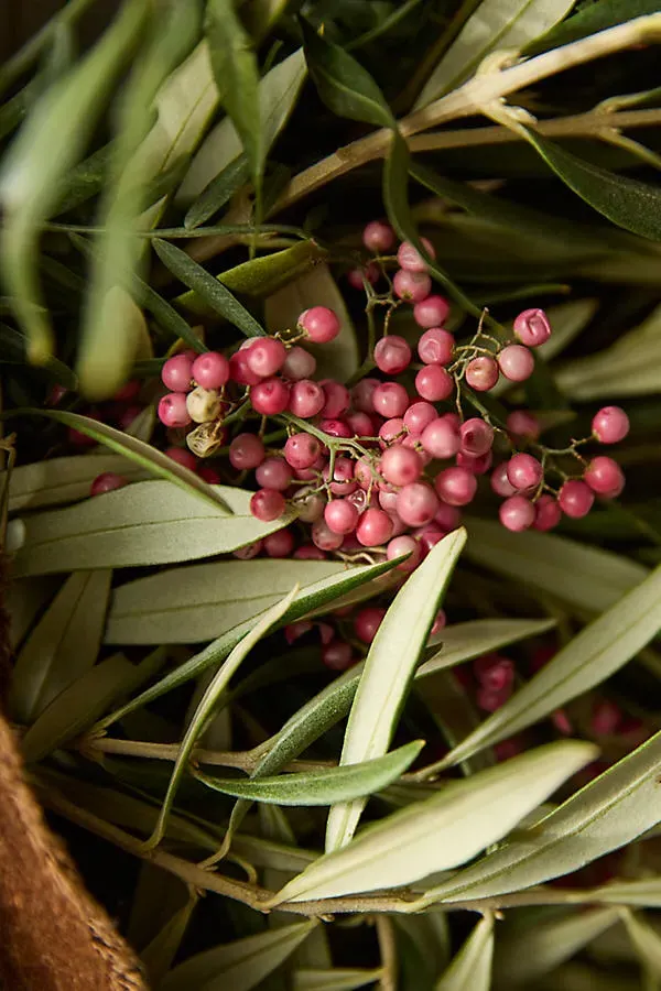 Olive Branch & Pepperberry Round Wreath - Fresh Botanicals by Anthropologie, alternate view