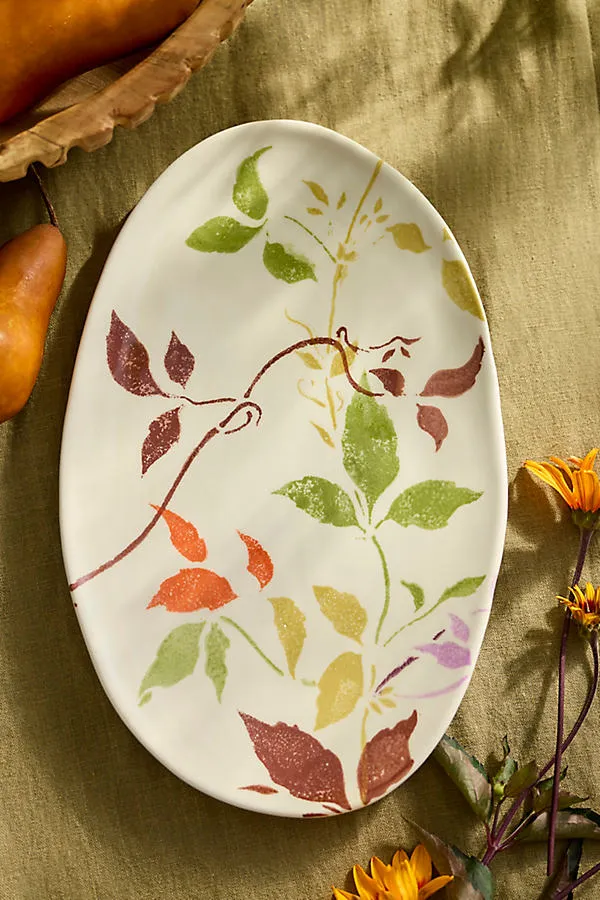 Ombre Vine Small Serving Platter - Earthenware by Anthropologie
