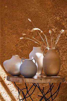 Organic Short Ceramic Vase - Cream product