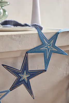 Paper Concertina Garland - Blue, Recycled Cotton by Anthropologie, image 2