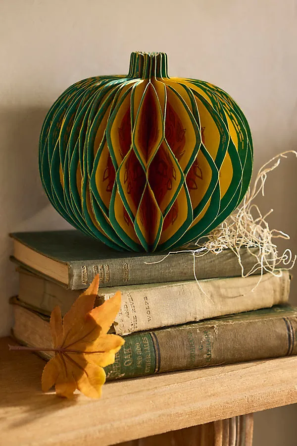 Paper Honeycomb Pumpkin - Green by Anthropologie