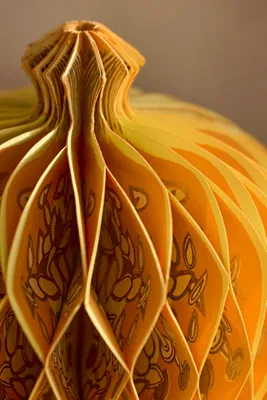 Paper Honeycomb Pumpkin - Orange, Cotton Paper by Anthropologie, image 2
