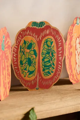 Paper Pumpkins Concertina Garland - Orange, Recycled Cotton by Anthropologie, alternate view