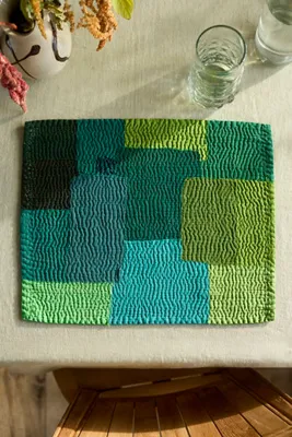 Patchwork Placemats Set of 2 - Green, Cotton by Anthropologie, image 2