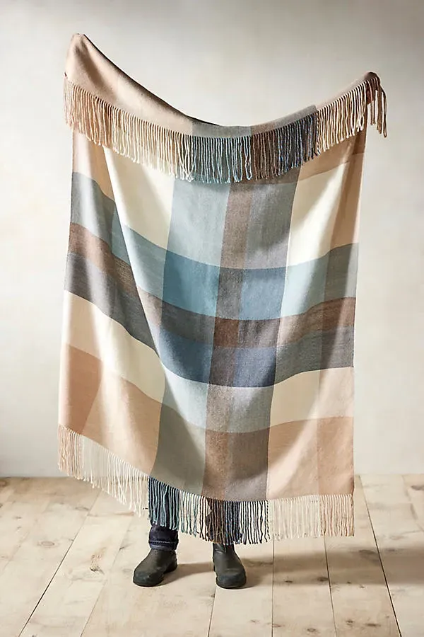 Plaid Alpaca Throw Blanket - Beige by Anthropologie