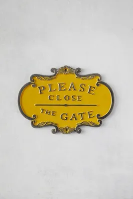 Please Close the Gate Sign - Yellow, Aluminum product