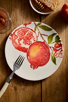 Pomegranate Stoneware Side Plate - Handmade Italy by Anthropologie, alternate view
