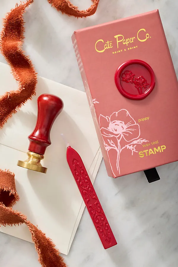 Poppy Bloom Wax Stamp - Brass product