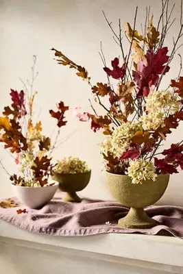 Preserved Oak Leaf Bunch - Orange by Anthropologie, image 2