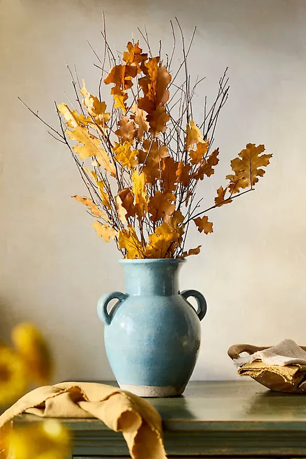 Preserved Oak Leaf Bunch - Orange by Anthropologie