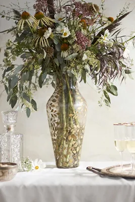 Pressed Ferns Large Glass Vase - Green product