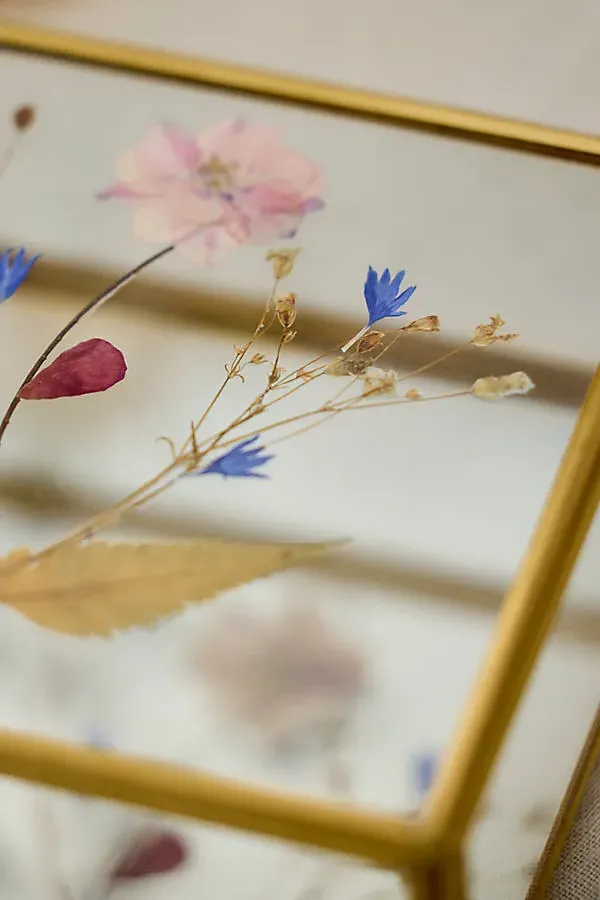 Pressed Floral Keepsake Box - Glass, Brass by Anthropologie, alternate view