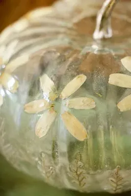 Pressed Floral Large Glass Pumpkin by Anthropologie, alternate view