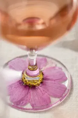 Pressed Floral Water Glasses Set of 2 - Purple product