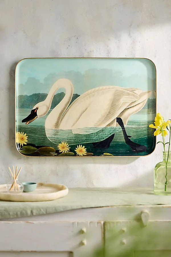 Printed Archival Extra Large Decorative Tray - Blue, Enameled Iron product