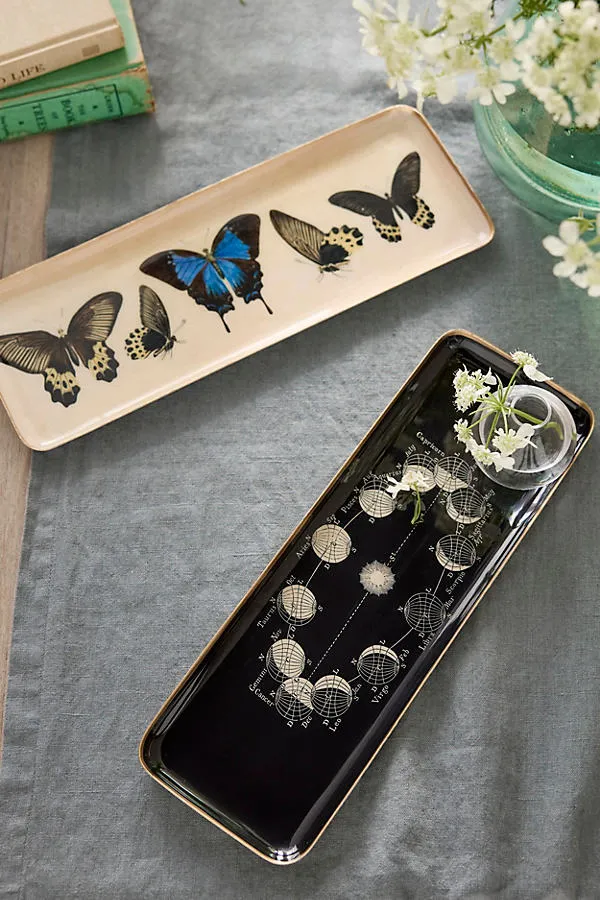 Printed Archival Medium Decorative Tray - Black, Enameled Iron by Anthropologie, alternate view