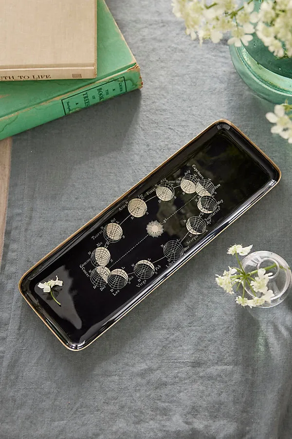 Printed Archival Medium Decorative Tray - Black, Enameled Iron by Anthropologie