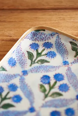 Printed Archival Small Decorative Tray - Blue, Enameled Iron by Anthropologie, image 2
