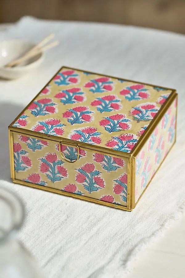 Printed Fabric Extra Large Box - Glass and Brass product