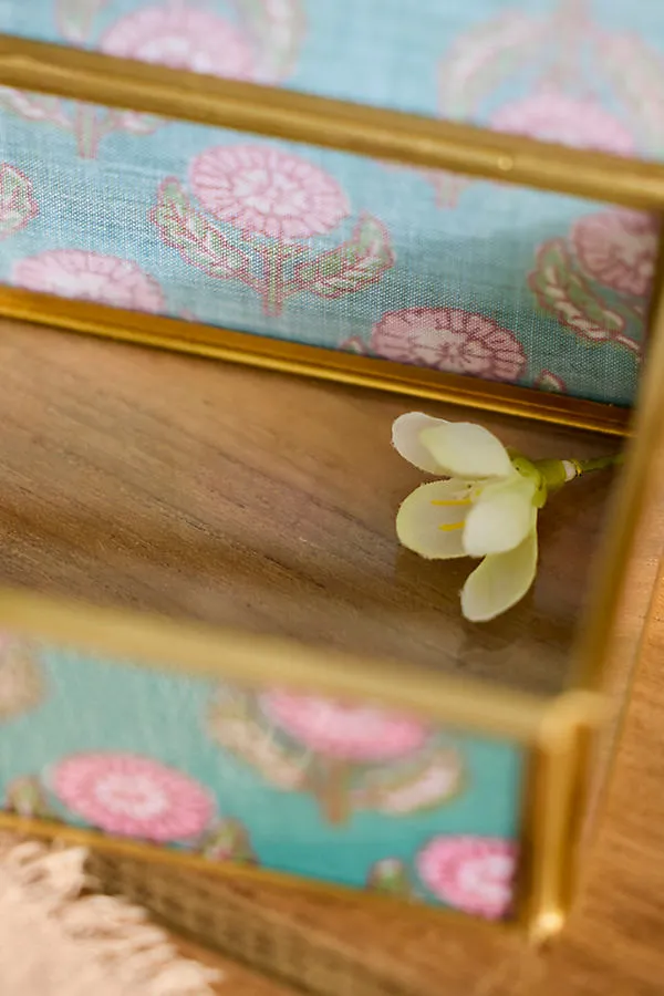 Printed Fabric Medium Box - Glass and Brass by Anthropologie, alternate view