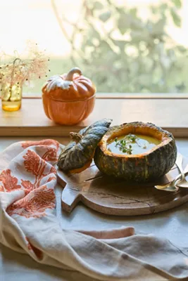 Pumpkin Ceramic Lidded Bowl - Orange by Anthropologie, image 2