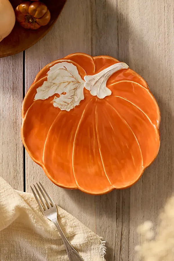 Pumpkin Ceramic Side Plate - Orange by Anthropologie