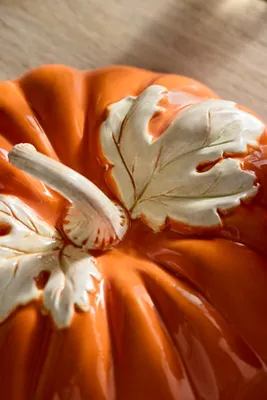 Pumpkin Ceramic Tureen - Orange by Anthropologie, image 2