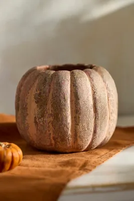 Pumpkin Stoneware Planter - Orange by Anthropologie, alternate view