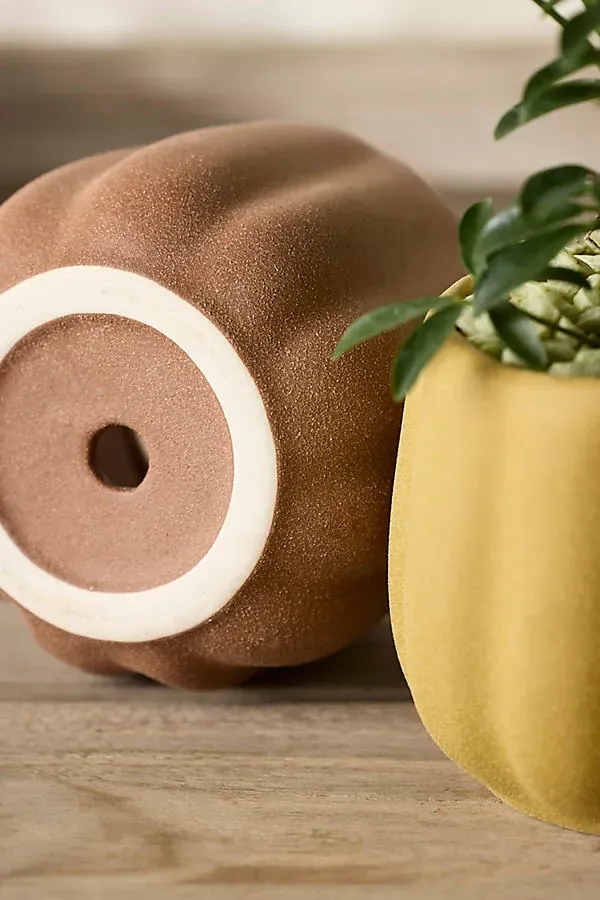 Pumpkin Stoneware Planter - Red by Anthropologie, alternate view