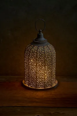 Punched Large Lantern - Galvanized Iron by Anthropologie, image 2