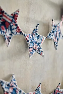 Quilted Stars Garland - Blue, Cotton product